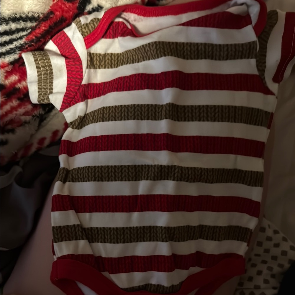 Striped Red and Green Kids One Piece
